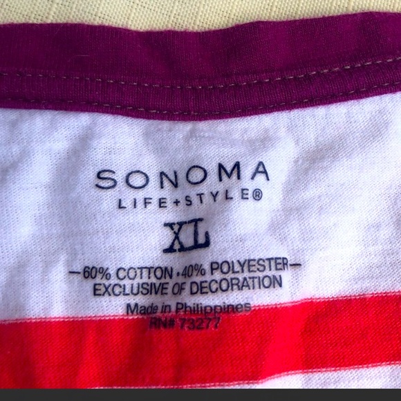 Sonoma striped XL 3/4 sleeve top - Picture 4 of 4